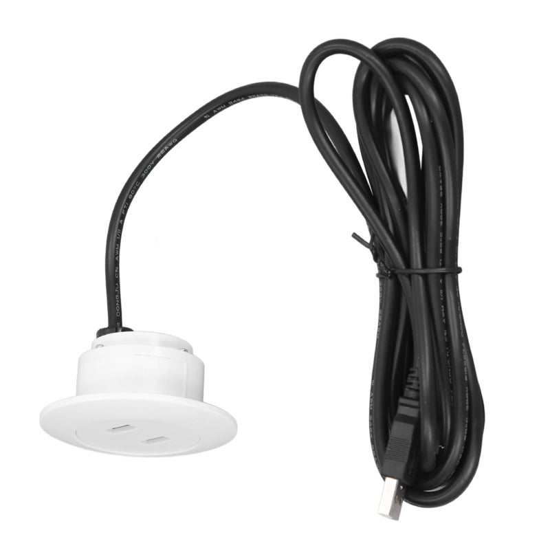 Dual Usb Charging Socket White Flush Mount Installation Usb Wall Outlet - Circuit Protection Intelligent Charging For Home Furniture Bedside Use - Image 5