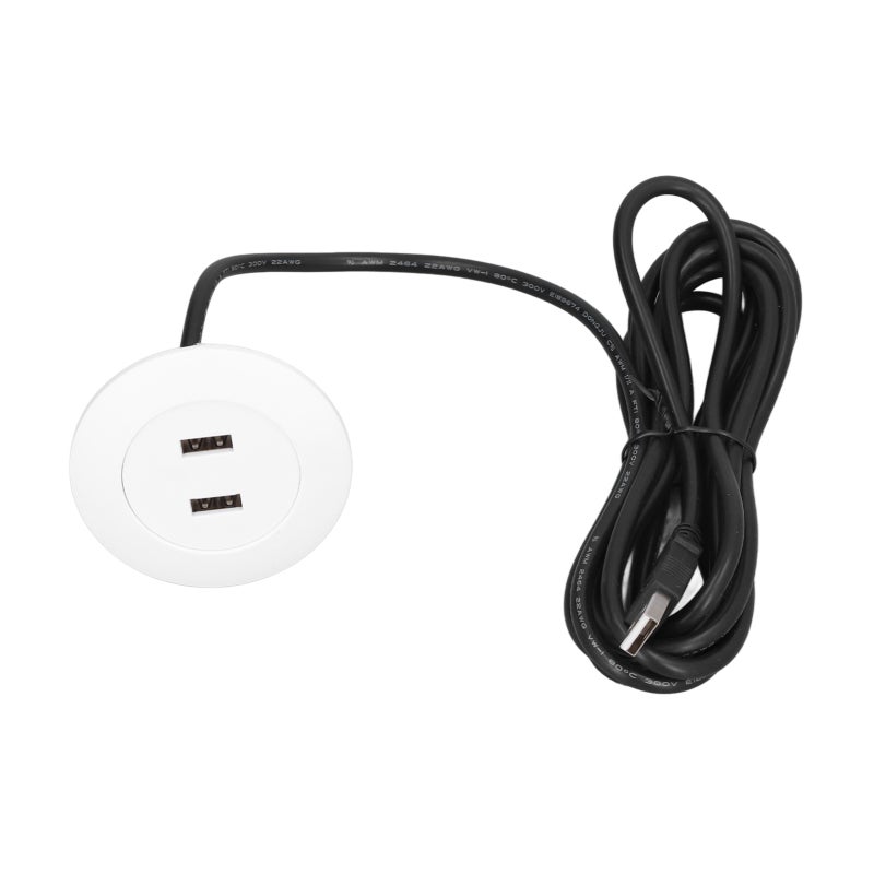 Dual Usb Charging Socket White Flush Mount Installation Usb Wall Outlet - Circuit Protection Intelligent Charging For Home Furniture Bedside Use - Image 2