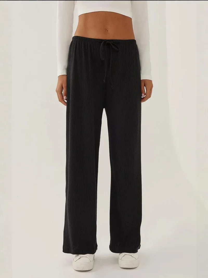 HICCUP Low Waist Wide Leg Striped Pants