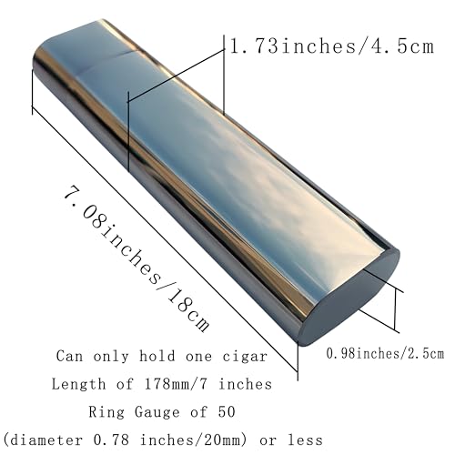 CNFLASK Stainless Steel Mirror Polished 1-Finger Cigar Case with 2oz Tube Flask Cigar Tube Pocket Cigar Holder - Image 3