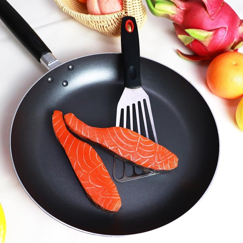 KLAQQED Spatula Set Stainless Steel Kitchen Metal Spatula for Cast Iron Skillet with Silicone Handle, Fish Spatula Turner Flipper for Pancake Burger Egg Cooking Spatulas BBQ Grill Griddle - Image 4