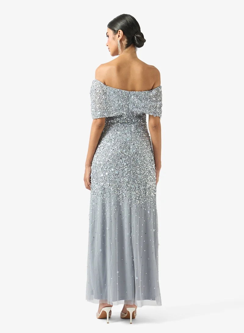 Amelia Rose Bardot Sequin Maxi Dress