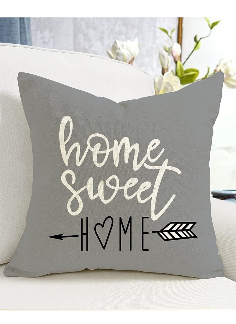 MIXDE Pillow Covers 18x18 Set of 4, Modern Sofa Throw Pillow Cover, Decorative Outdoor Linen Fabric Pillow Case for Couch Bed Car 45x45cm (Gray, 18x18,Set of 4)  - Image 4