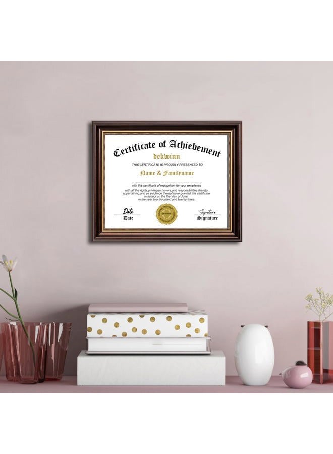 DEKWINN ,8.5x11 Diploma Frames Certificate Document Frame,1 Pack Reddish Brown/Gold Trim with Real Glass for Wall Gallery or Tabletop display, Without Mat FDE-PS3081-8.5X11-AG1 - Image 5