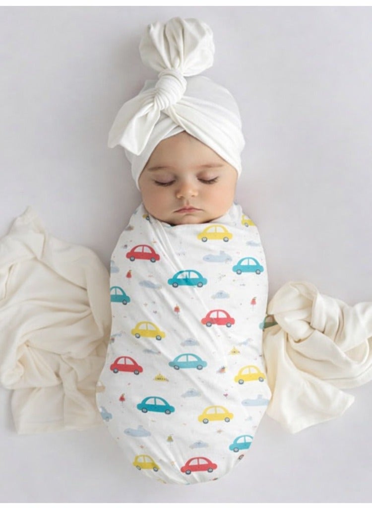 TUMMY  Printed Baby swaddles for new born babies pack of 3 - Image 2