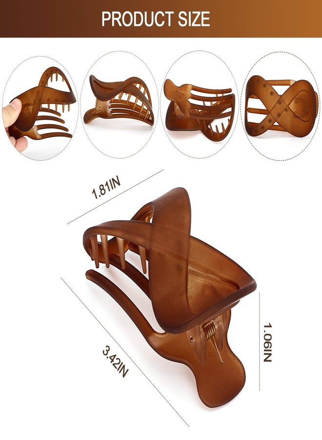 Siutaga 8 Pcs French Concord Flat Hair Clips Curved Hair Claw for Thin Thick Hair No Metal Hair Accessories for Brides Girl Women Birthday Christmas Gifts (3.35 Inch) - Image 2