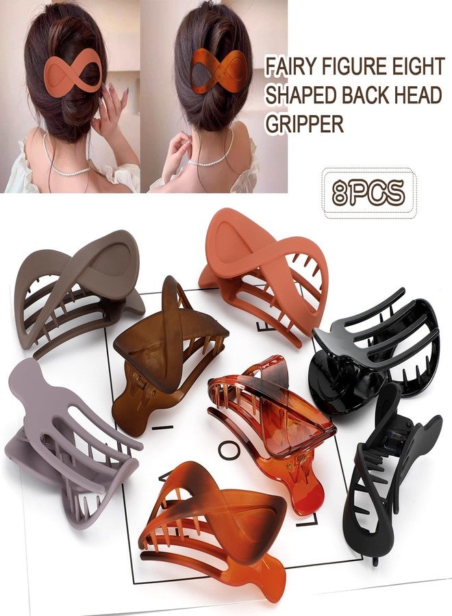 Siutaga 8 Pcs French Concord Flat Hair Clips Curved Hair Claw for Thin Thick Hair No Metal Hair Accessories for Brides Girl Women Birthday Christmas Gifts (3.35 Inch) - Image 3