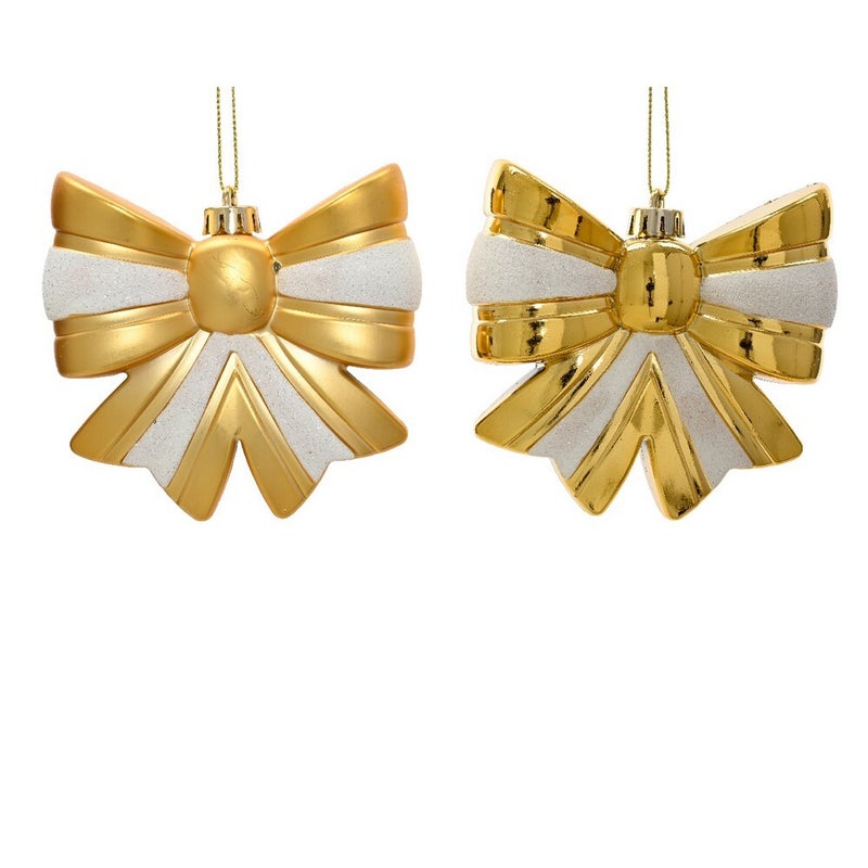 Kaemingk زينة كايمينك الذهبية المقاومة للكسر على شكل قوس لزينة الأشجار والعطلات الداخلية والخارجية - 12 سم، قطعة واحدة - Image 1