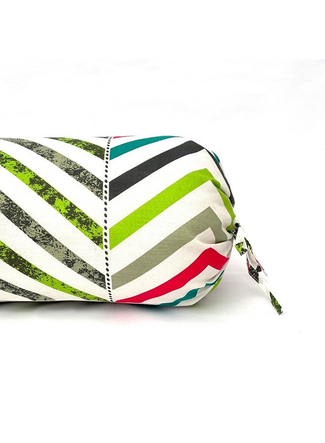 Swayam Geometric Pattern Cotton Bolster Cover Set of 2 - Image 3