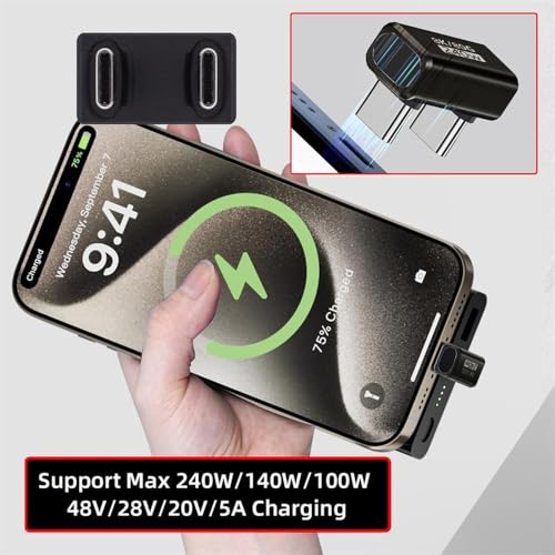 ETZIN 80Gbps USB C U Shaped Angle Data Adapter PD240W USB4.0 Type C Male to Male 180°Angle Fast Charge Connector USB4.0 C Full Function U Shape Plug, 8k@60HZ Casting, for Phone,Steam Deck,EPL-1554CC - Image 4