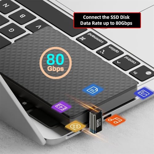 ETZIN 80Gbps USB C U Shaped Angle Data Adapter PD240W USB4.0 Type C Male to Male 180°Angle Fast Charge Connector USB4.0 C Full Function U Shape Plug, 8k@60HZ Casting, for Phone,Steam Deck,EPL-1554CC - Image 2