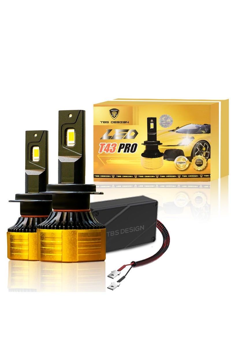 TBS DESIGN Toby's T43 PRO 2 Pieces Car LED Headlight Original 55W/piece Power 11000/piece Lumens With Color Temperature 4300K H-1 - Image 1
