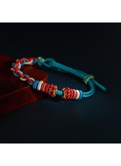 نيبمينينت Little Red Riding Book Same Style Four-strand Winding Peach Blossom Rope Bracelet Fashion Hand-woven Semi-finished Wearable Pendant 