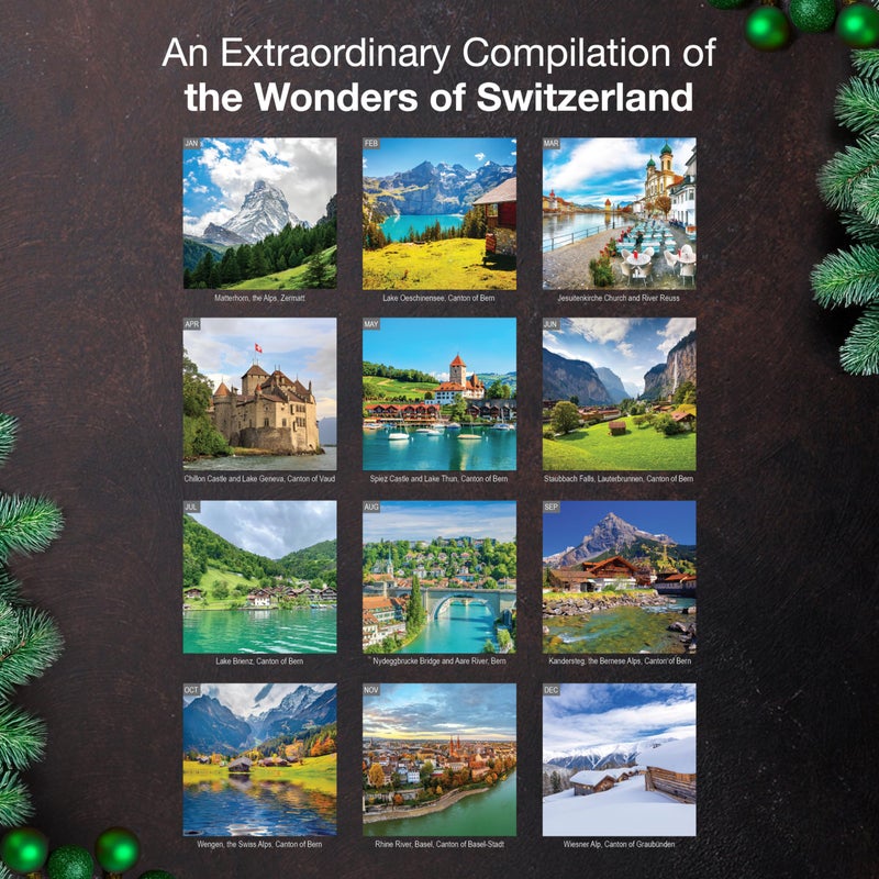 MICASA PRESS Switzerland 2026 Wall Calendar 12 Month | 12" x 24" Open | Thick & Sturdy Paper | Holiday Gift | Swiss Europe Travel Calendar 2026 - Image 3