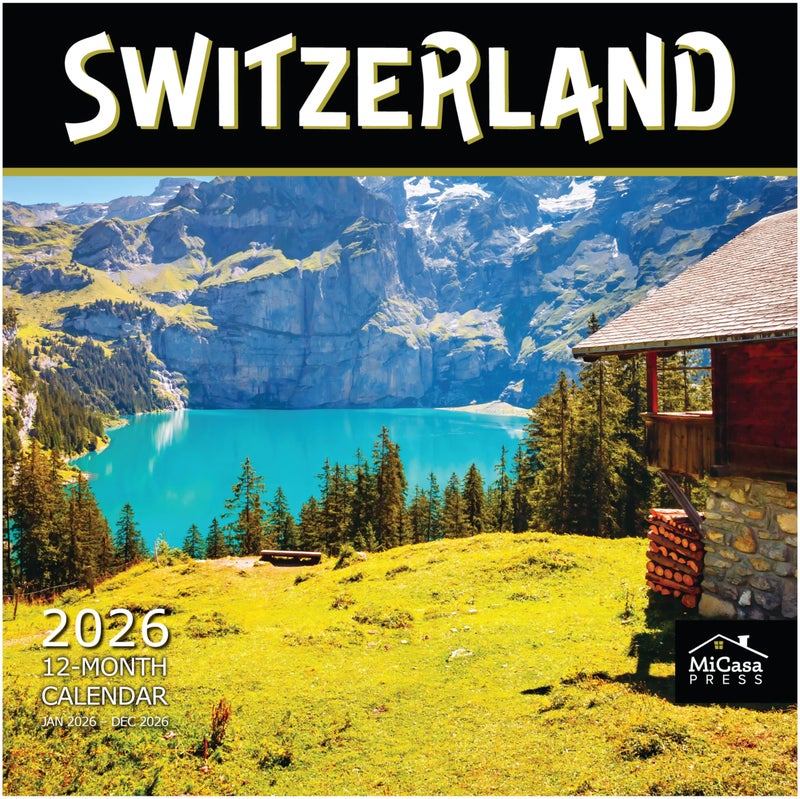 MICASA PRESS Switzerland 2026 Wall Calendar 12 Month | 12" x 24" Open | Thick & Sturdy Paper | Holiday Gift | Swiss Europe Travel Calendar 2026 - Image 1