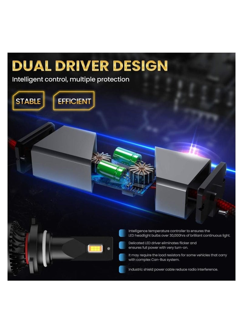 Toby's 2 Pieces H4 60W LED Headlight Bulb Assembly 6000 Lumens Xtreme Bright  - Image 5