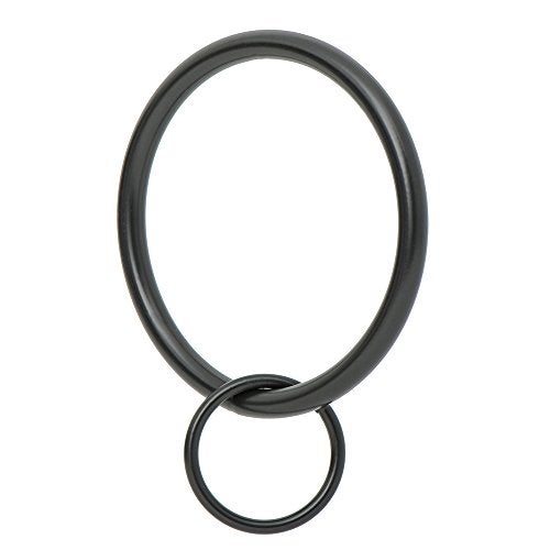 Ivilon Ivilon Drapery Eyelet Curtain Rings  2 Ring Loop for Hook Pins Set of 14  Black 