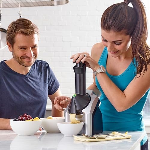 Yonanas Classic Frozen Fruit Soft Serve Maker for Healthy Vegan and Dairy-Free Treats, 200W Silver Machine with 36 Recipes, BPA Free, Easy to Clean, Quick and Simple to Use - Image 2