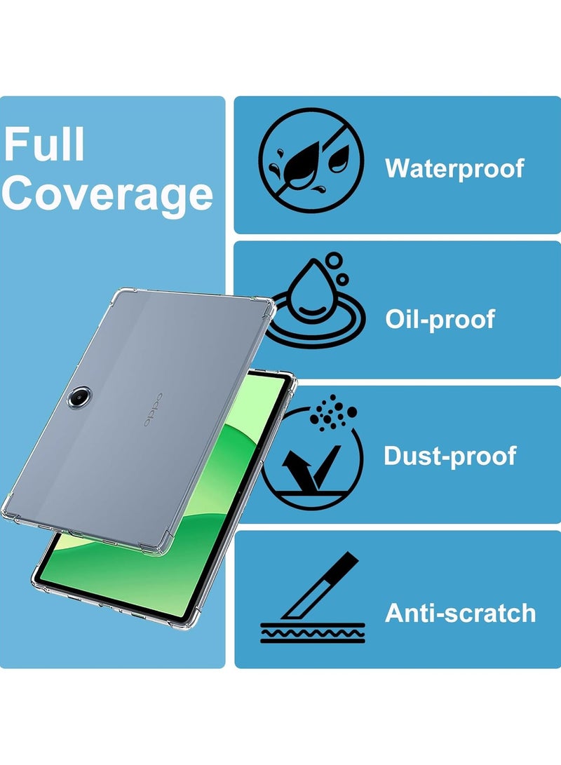 general Protective case for OnePlus Pad Lite, with 2 tempered glass screen protectors, corner protection, ultra-transparent scratch-resistant shock-absorbing soft TPU sturdy bumper cover - Image 4