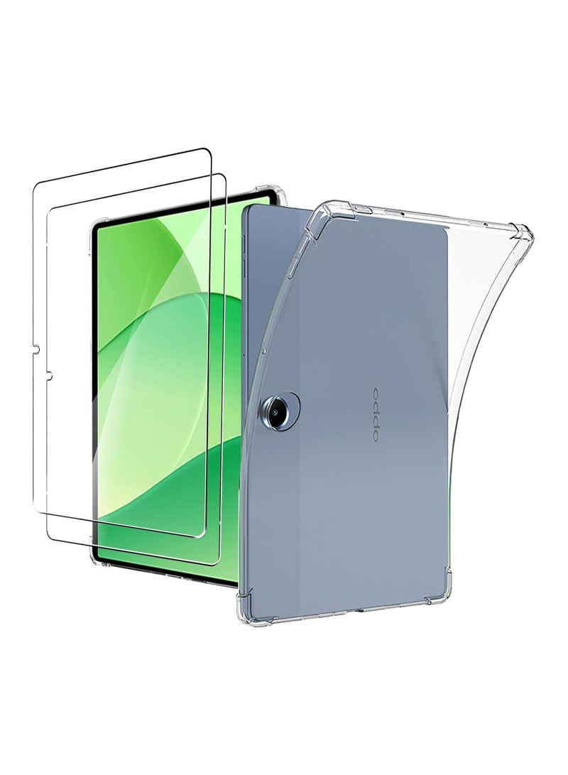 general Protective case for OnePlus Pad Lite, with 2 tempered glass screen protectors, corner protection, ultra-transparent scratch-resistant shock-absorbing soft TPU sturdy bumper cover - Image 1