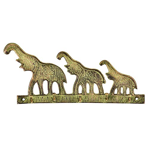 Indian-Shelf IndianShelf Antique Brass Heavy Duty Decorative Vintage Key Holder, Key Wall Hooks for Hanging Coats, Jackets, Leash, Hat, Towel, Backpack, Purse, Handbag - Image 1