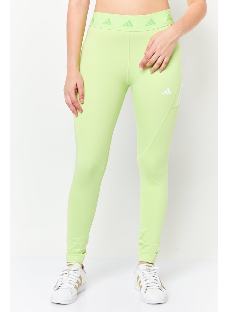 Adidas - Women Tight Fit Training Leggings, Lime Green - Image 1