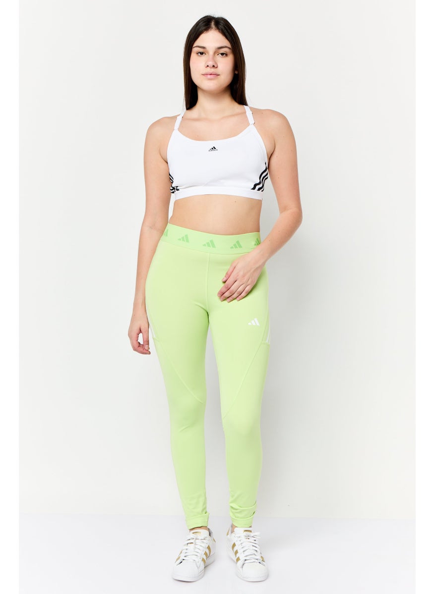 Adidas - Women Tight Fit Training Leggings, Lime Green - Image 1