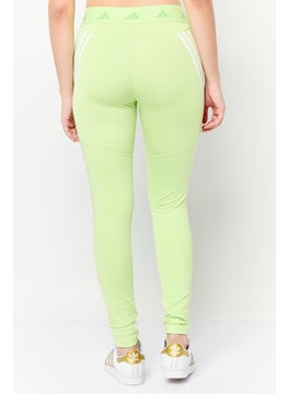 Adidas Women Tight Fit Training Leggings, Lime Green  - Image 4