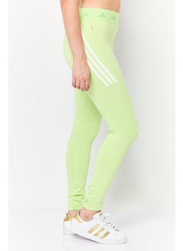 Adidas Women Tight Fit Training Leggings, Lime Green  - Image 3