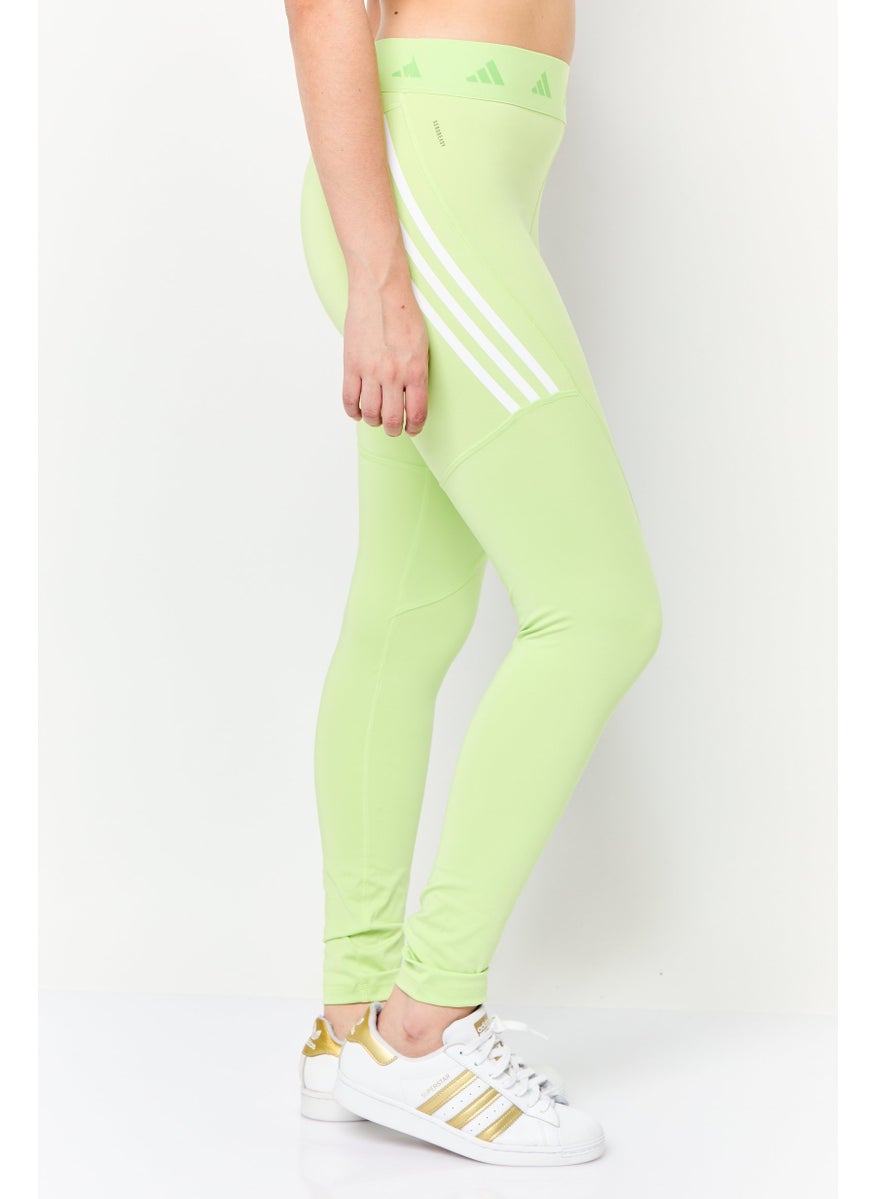 Adidas - Women Tight Fit Training Leggings, Lime Green - Image 1
