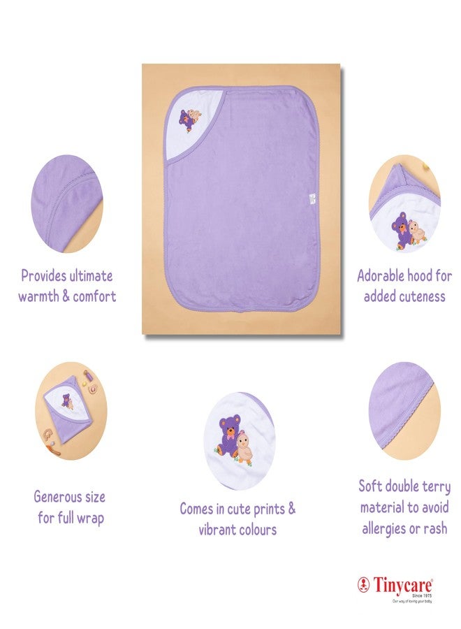 Tinycare Cotton Bath Hooded Towel for New Born, Extra Soft Double Side Terry Fabric Printed Towel for Kids/Toddler/Infants 72 x 72cm, Quick Absorbent, Reusable Towels (Pink- 1P) 0-12 Months - Image 5