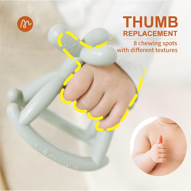 MIRALOOP Teething Toy for Baby 06 12 18 Months Infant Jellydog Never Drop Food Grade Silicone Rocking Teether Prevent Choking  Odorless Less Dust and Hair Adhesion Baby Gift Mint Green - Image 3
