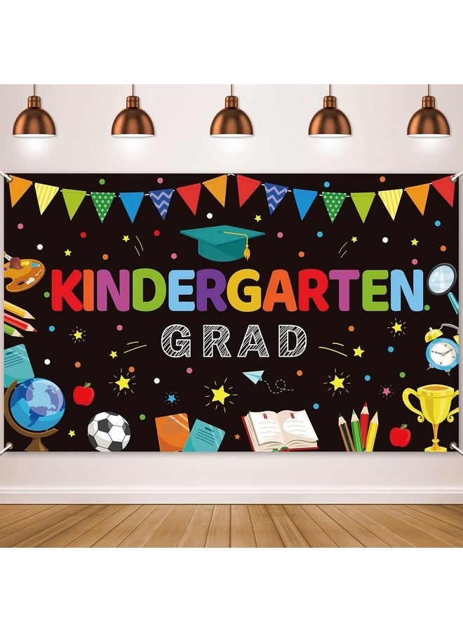 Tevxj Kindergarten Graduation Party Decorations Backdrop Preschool Graduate Banner for Kids Pre-K Congrats Grad Class of 2025 Ceremony Supplies Congratulations Grad School Prom Party Favors - Image 1