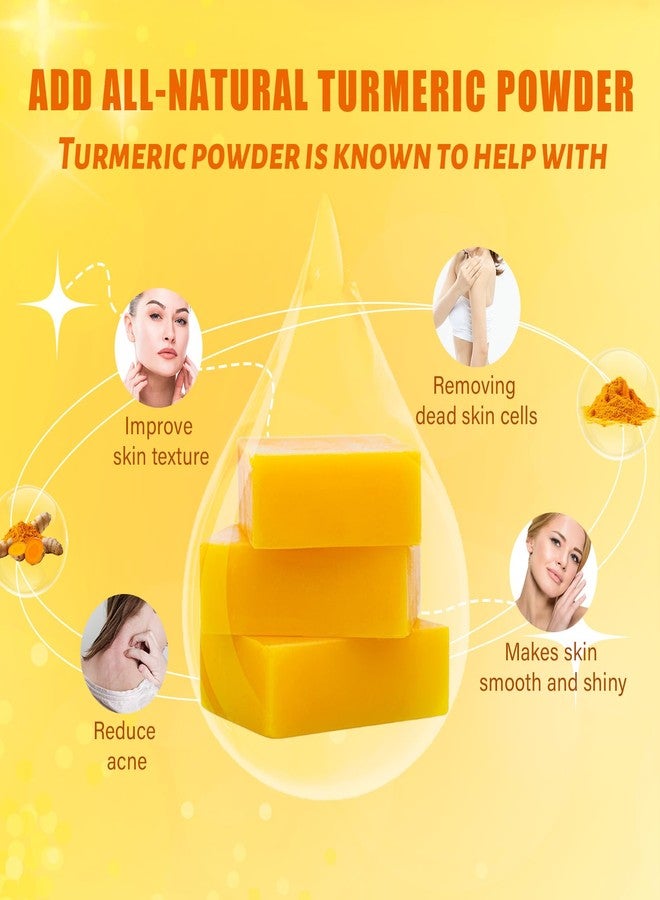 Umpeimvon 3 Pack Turmeric Soap Bar for Face & Body Cleanser, Organic Turmeric Soap, Smooth Skin and Moisturizing, All Natural Tumeric Soap, Handmade Turmeric Face Soap Ginger Soap, 3.53oz × 3 - Image 2