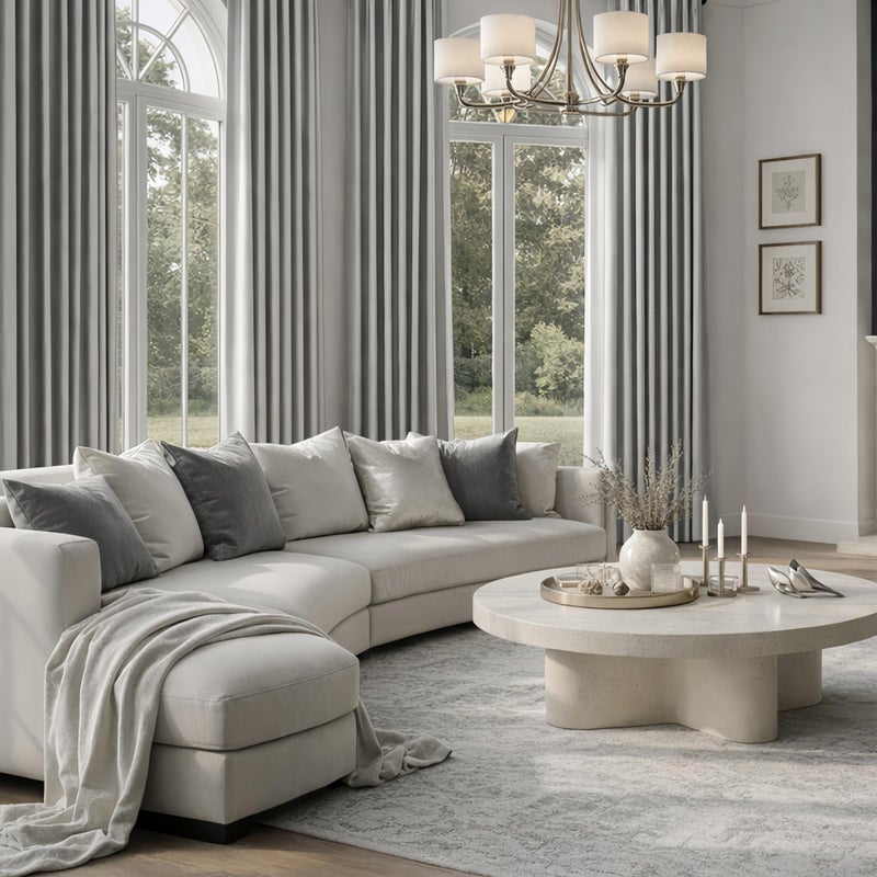 HOMEIDEAS 2 Panels Silver Grey Faux Silk Blackout Luxury Curtains, 52 X 96 Inch Room Darkening Satin Thermal Insulated Window Drapes for Bedroom Decor, Indoor - Image 2
