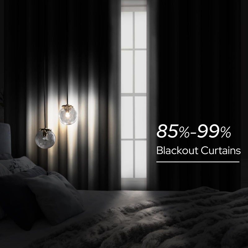 HOMEIDEAS 2 Panels Silver Grey Faux Silk Blackout Luxury Curtains, 52 X 96 Inch Room Darkening Satin Thermal Insulated Window Drapes for Bedroom Decor, Indoor - Image 3
