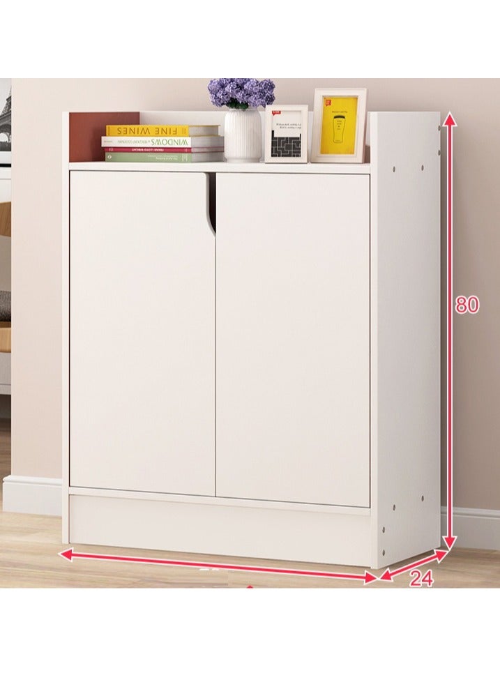 Bluejw Household Shoe Cabinet For Indoor And Outdoor Storage Economical Small-Sized Shoe Cabinet Non-Solid Wood Dormitory Rack Shoes Shelf White  - Image 3