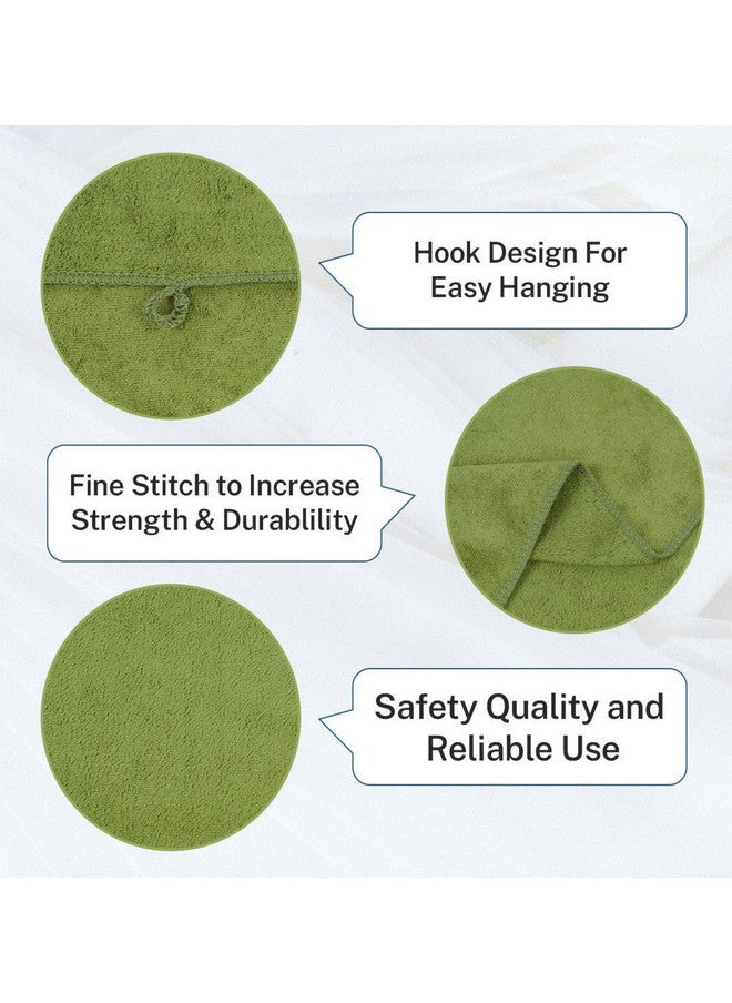 Fezora Super Soft Microfiber Green Solid 400GSM Adult Regular Bath Towel - 28x55 In - Image 3