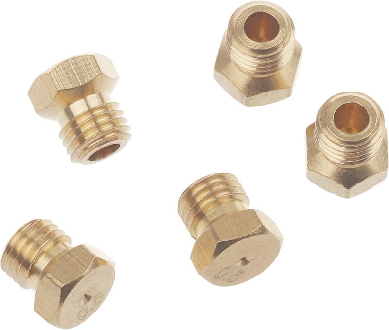 Timsec 10Packs Brass Jet Nozzles, DIY Burner Parts with M6 x 0.75mm Thread and 0.5mm Nozzle Hole, Range, Stove, Oven Conversion Kit for Propane LPG Natural Gas Pipe Water Heater - Image 4
