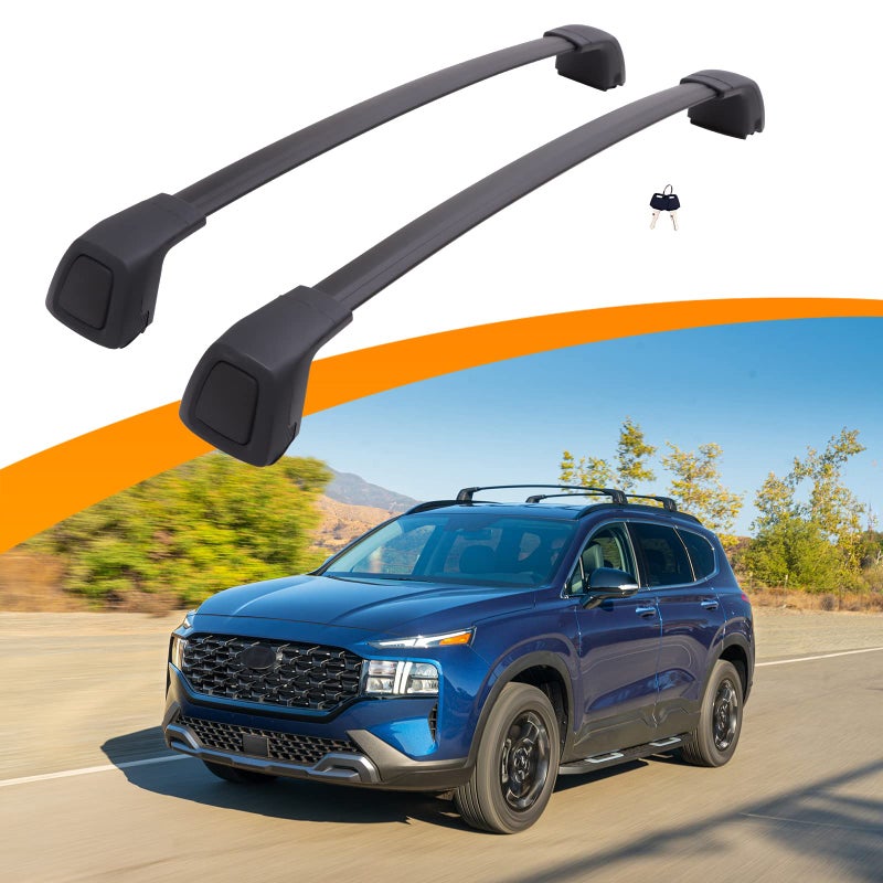Snailfly Upgraded Crossbar Fit for Hyundai Santa Fe 20192023 AntiTheft Roof Rack Rail Cross Bars for Luggage Kayak Ski Bike Snowboard Skiboard Cargo Carrier 165lbs Capacity
