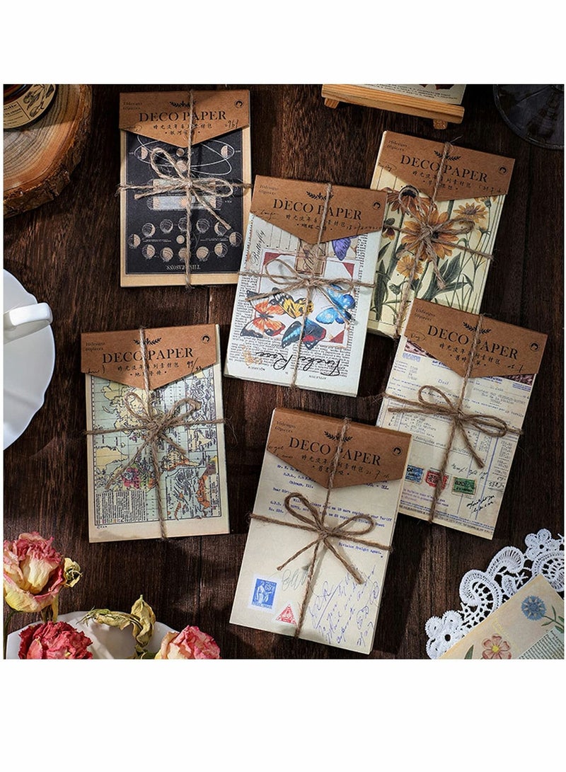 SYOSI Vintage Journaling Supplies Scrapbooking Stickers, 360 Sheets Scrapbook Paper Junk Journal Supplies Craft Kits Aesthetic Decorative Stationery Paper for Writing Album Drawing Travel Journal - Image 1