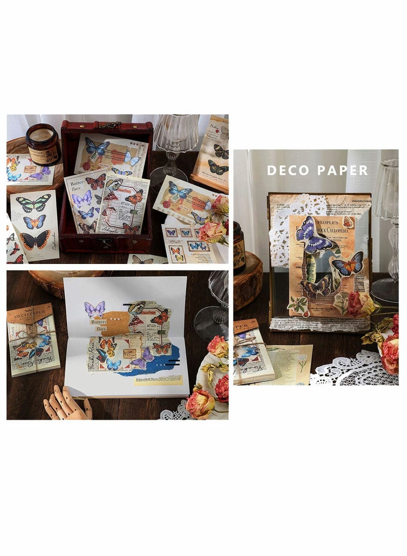 SYOSI Vintage Journaling Supplies Scrapbooking Stickers, 360 Sheets Scrapbook Paper Junk Journal Supplies Craft Kits Aesthetic Decorative Stationery Paper for Writing Album Drawing Travel Journal - Image 3