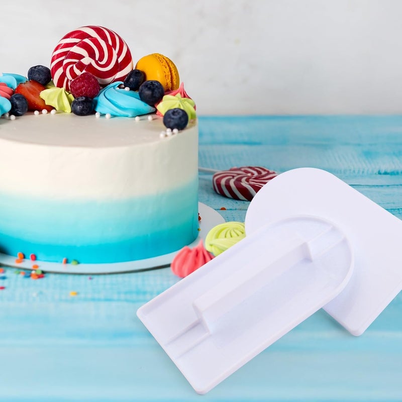 Pretwad 2PCS Fondant Smoother Tool - Plastic Cake Decorating Smoother & Polisher, White Fondant Smoother & Scraper Set, Professional Cake Decorating Tools for Smoothing Icing, Sculpting, and Sugar Craft - Image 5