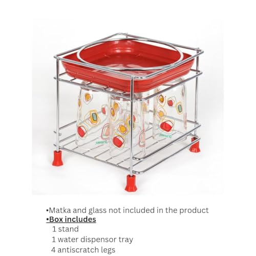 CR18 COLLECTION Stainless Steel Heavy Matka Stand with Tray Holder, Pot Stand With Round Surface Stand Water Dispenser Stand, Water Jar Holder, Matka Rack, Multipurpose Rack for Kitchen/Bathroom - Image 4