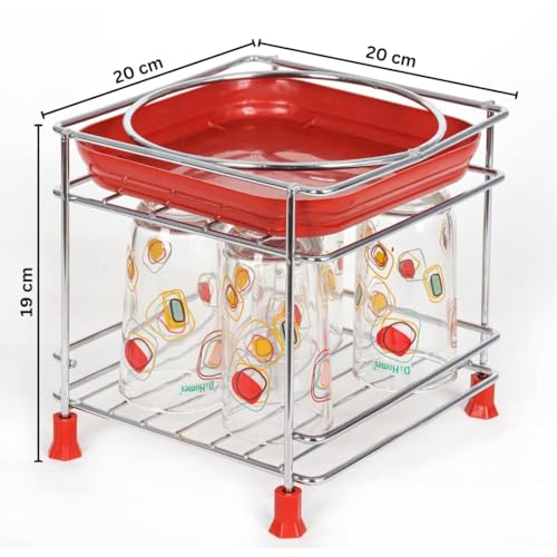 CR18 COLLECTION Stainless Steel Heavy Matka Stand with Tray Holder, Pot Stand With Round Surface Stand Water Dispenser Stand, Water Jar Holder, Matka Rack, Multipurpose Rack for Kitchen/Bathroom - Image 2