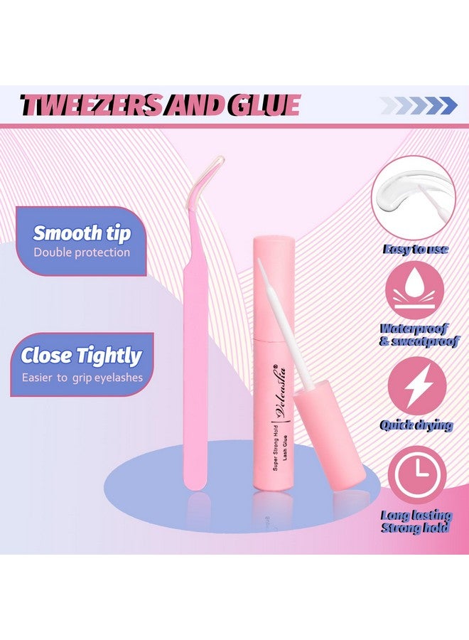 Veleasha Lashes Kit With Glue & Tweezer Cat Eye Lashes That Look Like Extensions Fluffy Faux Mink Lashes Wispy Fox Eye Lashes Natural Look 7 Pairs Fake Eyelashes Pack (Cat Eye) - Image 4