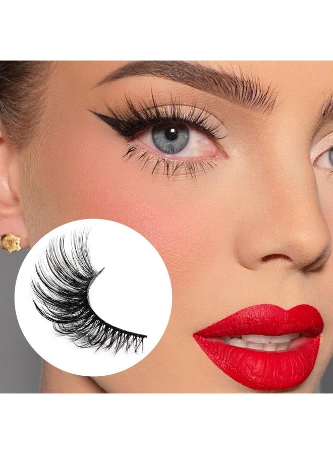 Veleasha Lashes Kit With Glue & Tweezer Cat Eye Lashes That Look Like Extensions Fluffy Faux Mink Lashes Wispy Fox Eye Lashes Natural Look 7 Pairs Fake Eyelashes Pack (Cat Eye) - Image 3