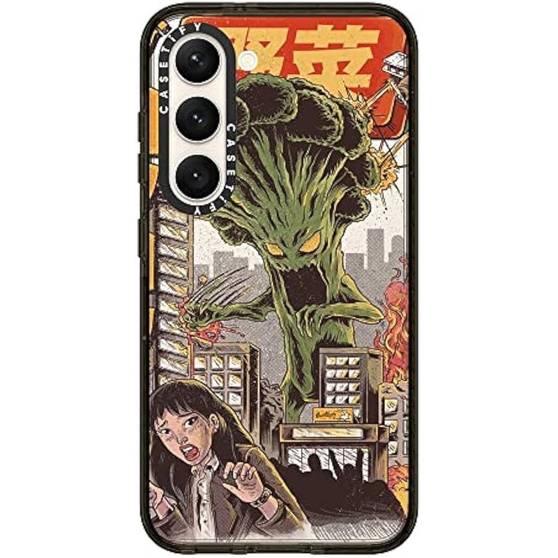 Casetify Impact Galaxy S23 Case 【4X Military Grade Drop Tested / 8.2ft Drop Protection】 - Broccozilla - Clear Black - Image 2