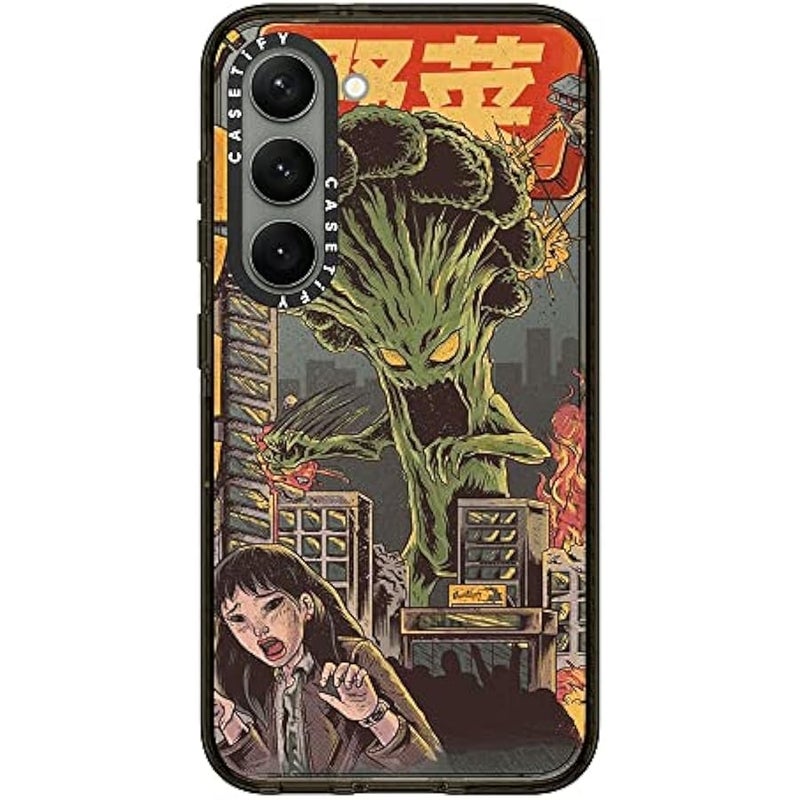 Casetify Impact Galaxy S23 Case 【4X Military Grade Drop Tested / 8.2ft Drop Protection】 - Broccozilla - Clear Black - Image 4