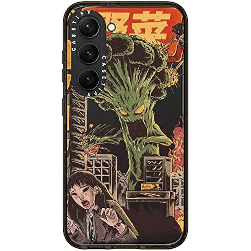 Casetify Impact Galaxy S23 Case 【4X Military Grade Drop Tested / 8.2ft Drop Protection】 - Broccozilla - Clear Black - Image 3